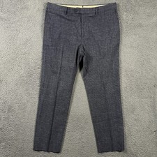 Banana Republic Pants Mens 38x32 Gray Check Slim Fit Stretch Tessuti Di Sondrio