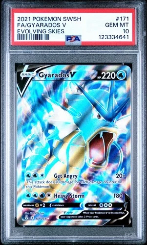 The Pokémon Company Gyarados V 171/203 Evolving Skies FA Holo PSA 10 2021 EN