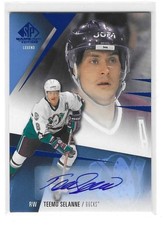 2023-24 SP GAME USED TEEMU SELANNE #175 BLUE BASE CARD AUTOGRAPH AUTO LEGEND