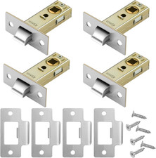 4 Set 45Mm Door Latch, Internal Door Lock Mortice Latch Polished Tubular Latch f