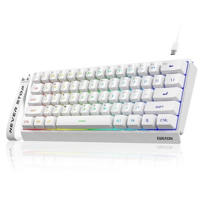 F61 60% Gaming Keyboard Wired, RGB Backlit Membrane Keyboard with PBT Keycaps...