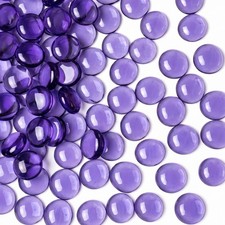 DomeStar 1 LB Flat Glass Marbles, Purple Decorative Marbles for Vases