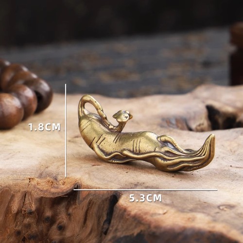 Solid Copper Ginseng Ornament Pendant Handheld Components Keychain Decoration - Picture 2 of 5