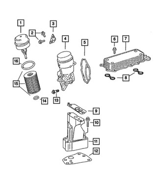 Genuine Mopar Engine Oil Filter Housing 68000478AA