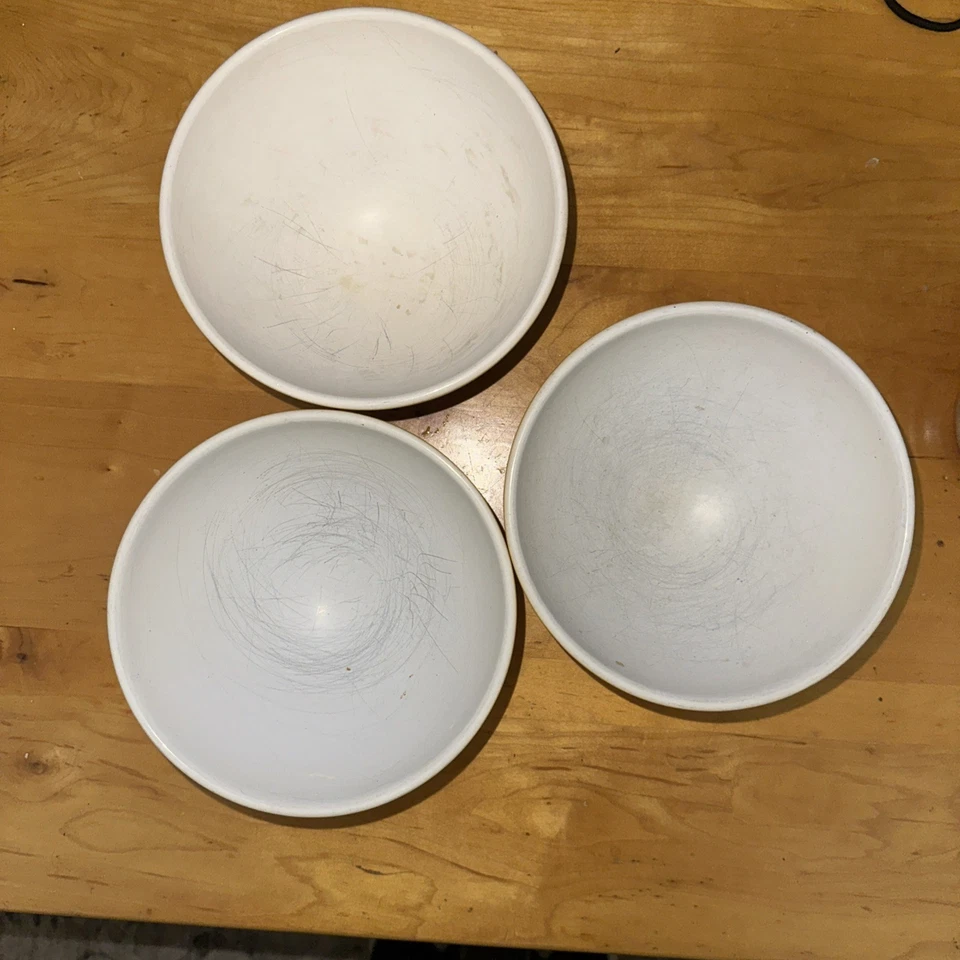 Emile Henry France Cereal Bowl 2121 Yellow White Modele Depose ~5.5" Wide - Image 4 of 4