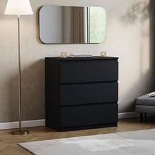 Vida Designs Denver 3 Drawer Chest of Drawers Storage Cabinet Bedroom Furniture