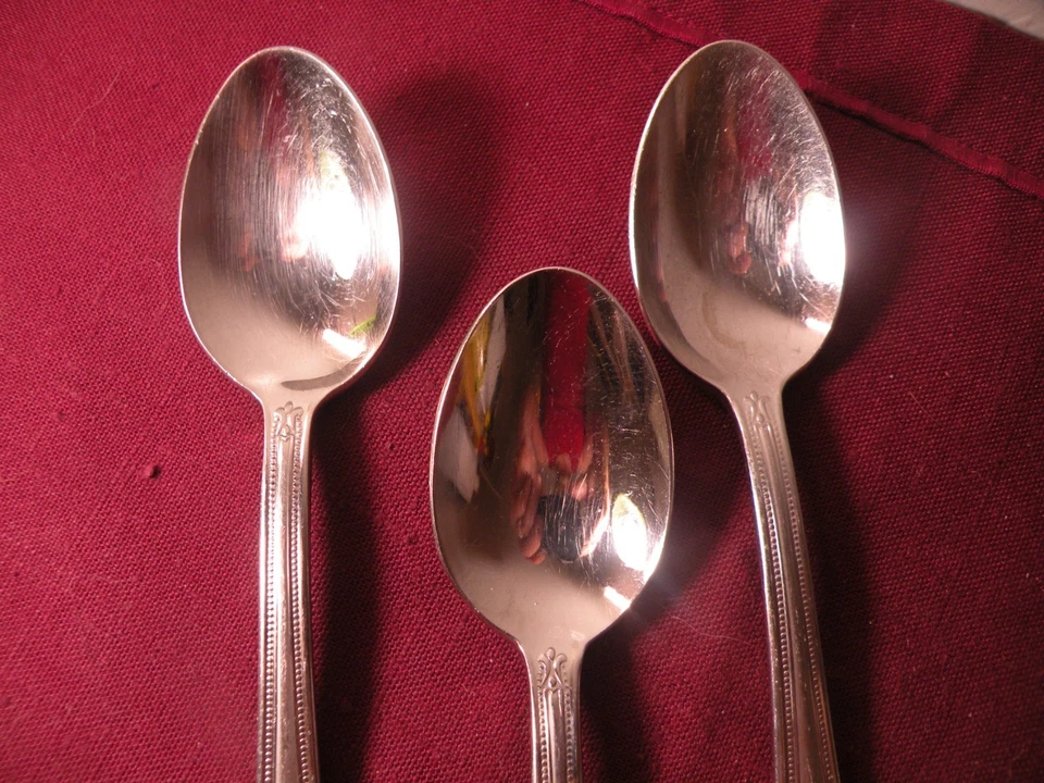 Set Of 3 Teaspoons Hampton Lauren 18/10 Stainless Flatware 6 3/8" - Image 2 of 4