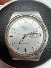 SEIKO 5 6309-8930 Day Date RUNS SELLING AS IS Silver Stainless steel