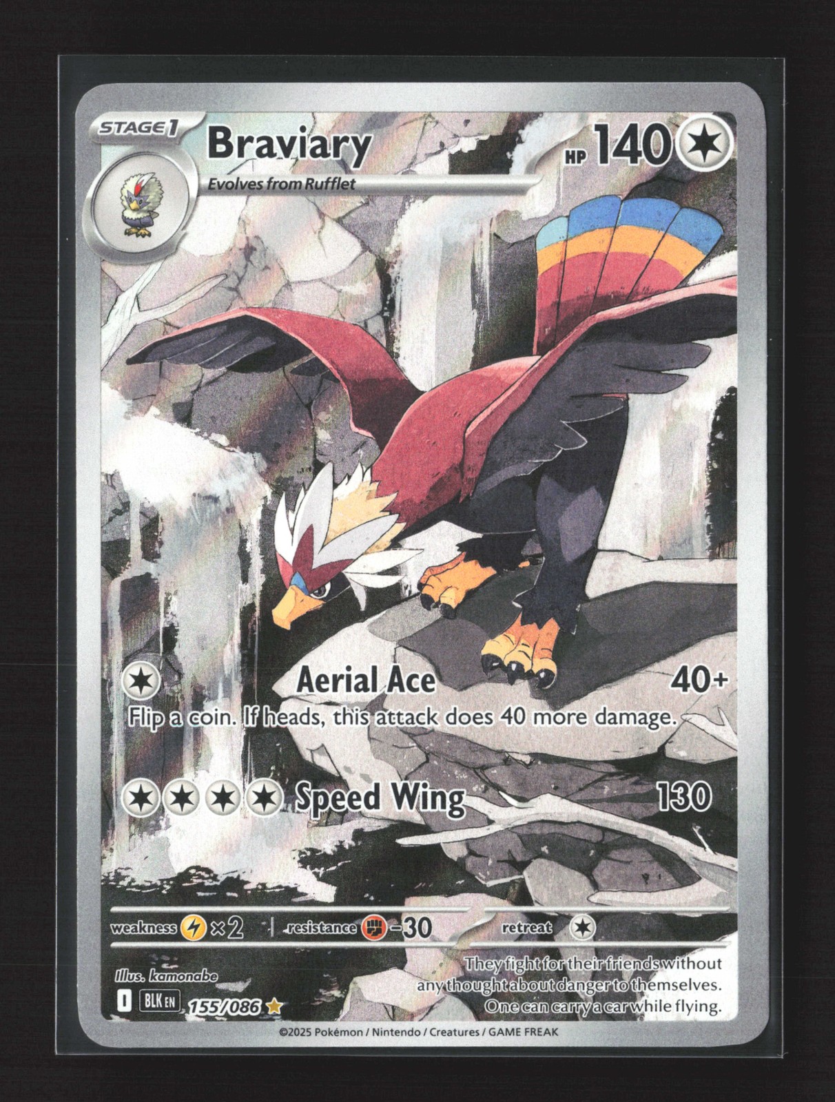 Pokemon SV: Black Bolt #155/086 Holo Braviary