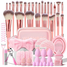 70Pcs Pink Makeup Brushes Set Professional Makeup Kit Multi-Functional Makeup To