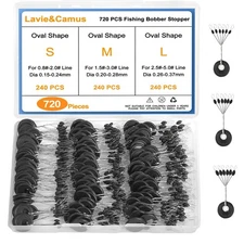 Lavie&Camus 720PCS Fishing Bobber Stopper, Oval Floats Sinker Stops, 6 in 1 B...