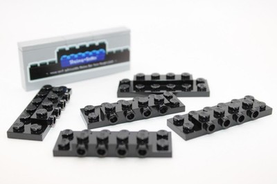 Lego (c) 5x Winkelplatte - 2x6 m 4 Studs - 87609 - schwarz - bracket - stehend