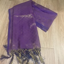 Purple Banarasi Dupatta Indian Art Silk Woven Zari Brocade Long Stole Scarves