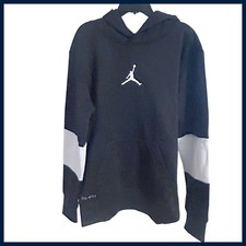 New W/Tags Nike Jordan Therma Dri-FIT Boys Hoodie Black White Size M 10-12