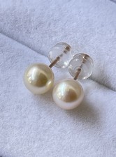 Japanese Akoya Pearl Stud Earrings 6.5mm 14KGF Genuine Pearl Handmade Japan