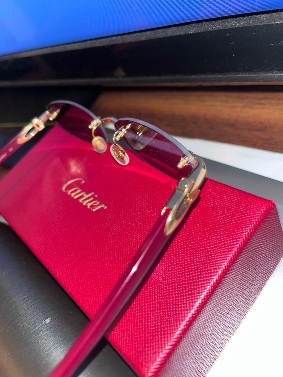 cartier sunglasses women with tinted lenses with box and paperwork View 2