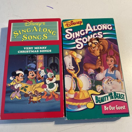 2 Disney SingAlong Songs VHS Videos Be Our Guest & VERRY MERRY CHRISTMAS SONGS - Picture 1 of 8