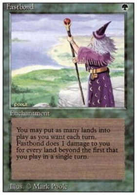 1x Fastbond Heavy Play, English 3rd Edition Revised MTG Magic