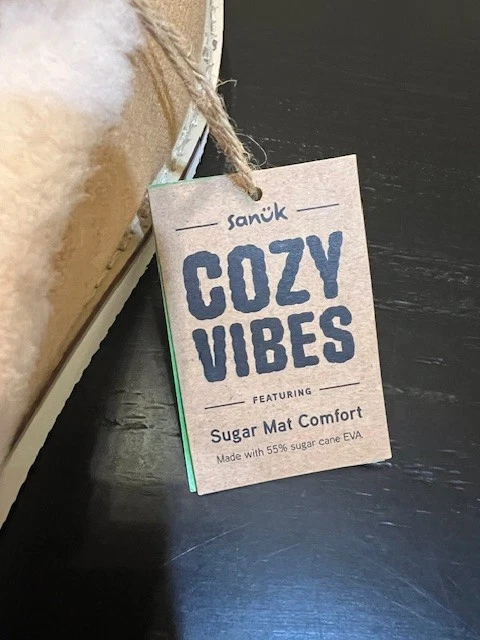 Zapatilla Sanuk Cozy Vibes para mujer 11 Doe beige 🐑 Forrada de lana alfombra de azúcar cómoda Foto 3 de 4