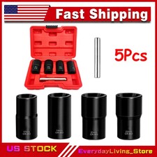 5x Wheel Lug Nut Remover 12 Drive Twist Socket Kit Remove Damaged Locked Nut