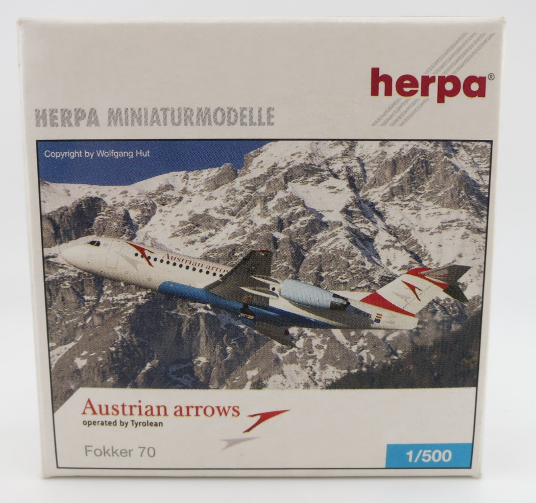 Herpa Austrian Arrows Fokker 70 Model - 1:500 - 509336 | eBay
