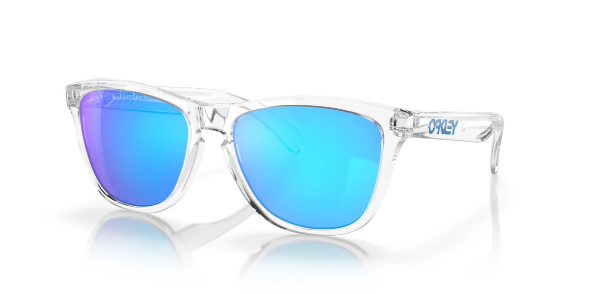 Oakley Frogskins Crystal Clear/Prizm Sapphire Men's Sunglasses