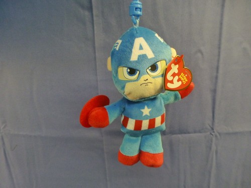 "Captain America" Kunststoff Schlüsselclip 4 Zoll TY Marvel Beanie Neu Superheld 2024 - Bild 3 von 8