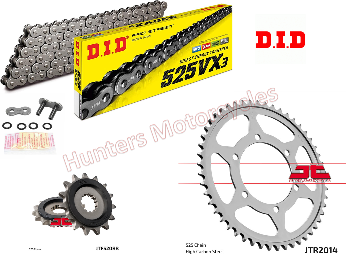 Triumph Tiger 800 XC DID Heavy Duty X-Ring Chain and JT Quiet Sprocket Kit
