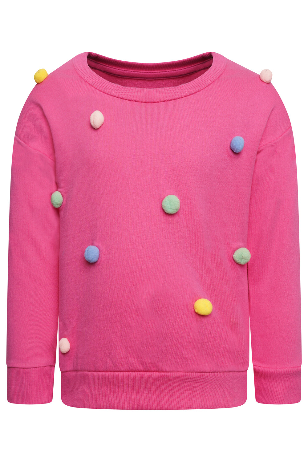 Girls Baby Kids Pink Furry Pom Pom Jumper Long Sleeves Top Sweater  Sweatshirt | eBay