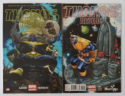 Thanos Rising TPB & Issue #1 (Hastings Barberi Deadpool Variant) Marvel 2013 Set