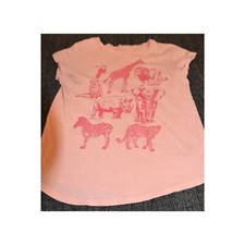 Gap Kids Short Sleeve Graphic Tee, Melon Orange with Zoo Print, XXL 14/16