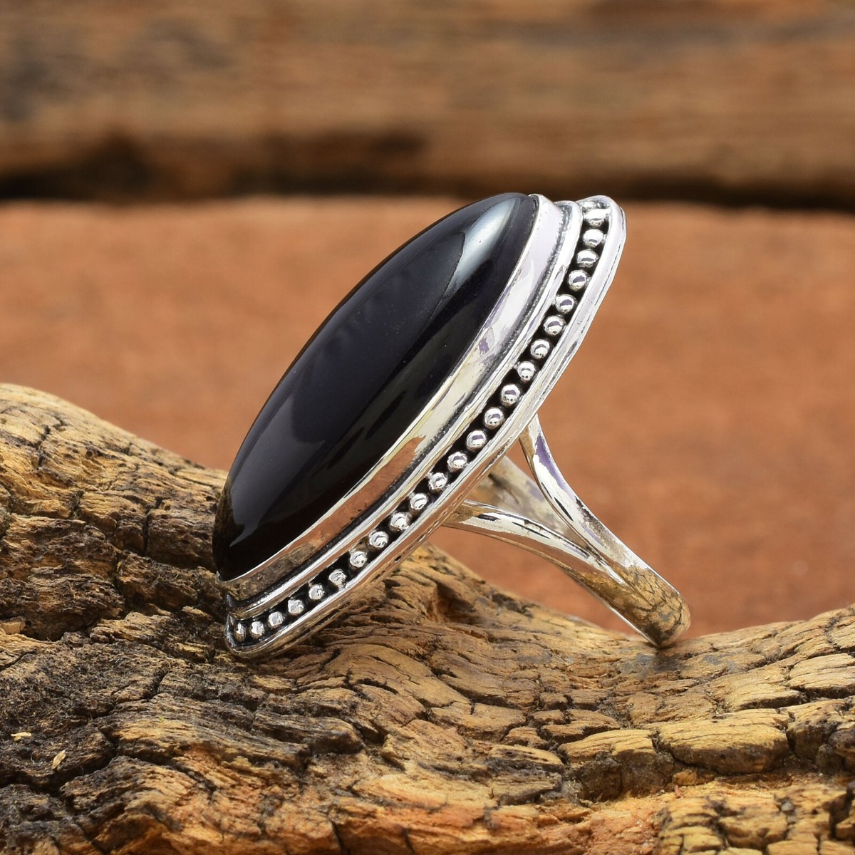 Black Onyx Gemstone 925 Sterling Silver Black Friday Ring