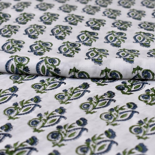 5 Yard Indian Hand Block Printed Fabric Cotton Running Dress Sewing Material C2 - Picture 3 of 5