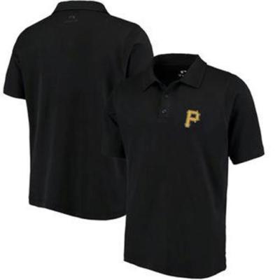 NEW MENS MLB PITTSBURGH PIRATES POLO SHIRT SHORT SLEEVE BLACK  SIZE XLT BASEBALL