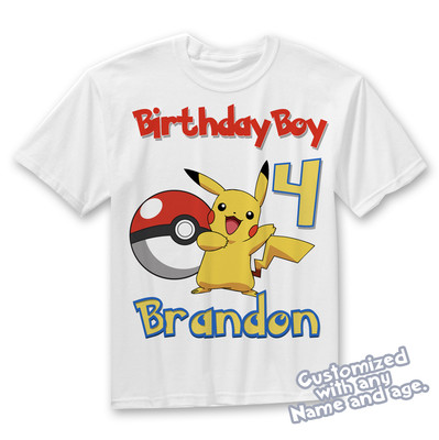 Personalized Pikachu Birthday shirt 
