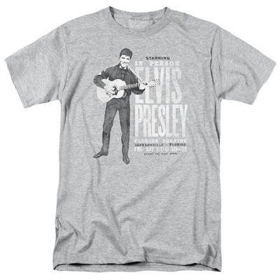 Elvis Presley In Person T Shirt Mens Licensed The King Tee Sport Gray