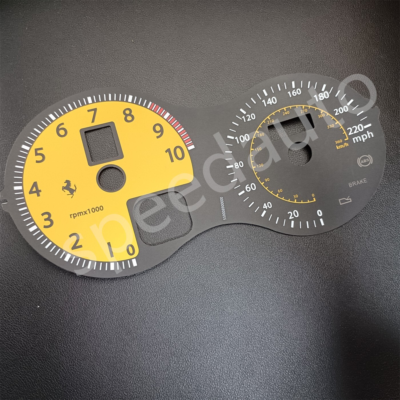 Ferrari  F430 Spider Instrument Cluster PLATE MPH Yellow Color