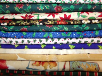 CHRISTMAS tree poinsettia HOLLY Cotton quilt FABRIC U-Pick HALF YARD (1/2 yd)