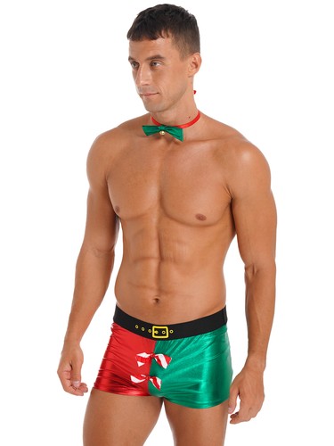 Mens Christmas Underwear Santa Claus Cosplay Costume Boxer Shorts Panties Briefs - Bild 36 von 94