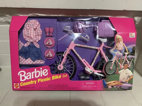 Rare Vintage Barbie Country Picnic Bike Set, 1998 Mattel, #67518-92. NRFB. HTF.