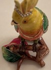 TRINKET Box Metal PARROT Bird Enameled Hinged JEWELED Crystals  3 1/2” — photo 10