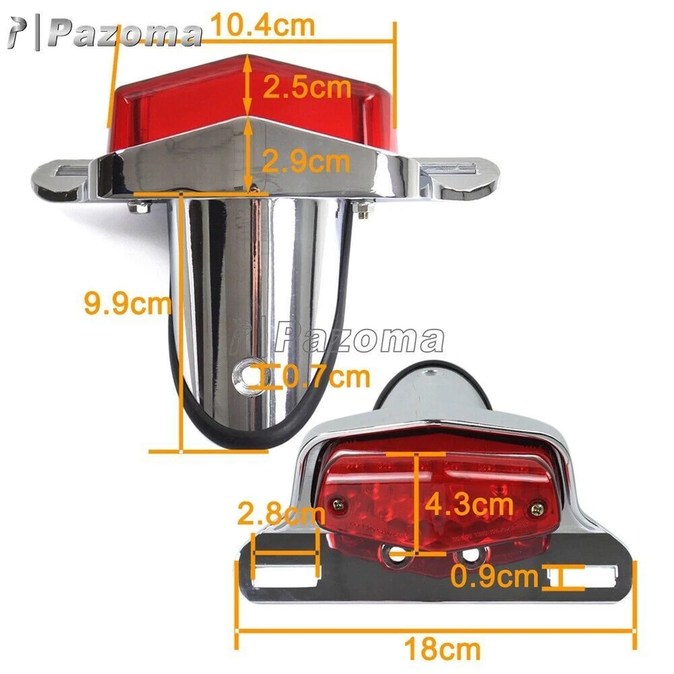 Conjunto de lámpara de luz trasera LED estilo Lucas para Harley Bobber Honda Yamaha Suzuki Foto 3 de 4