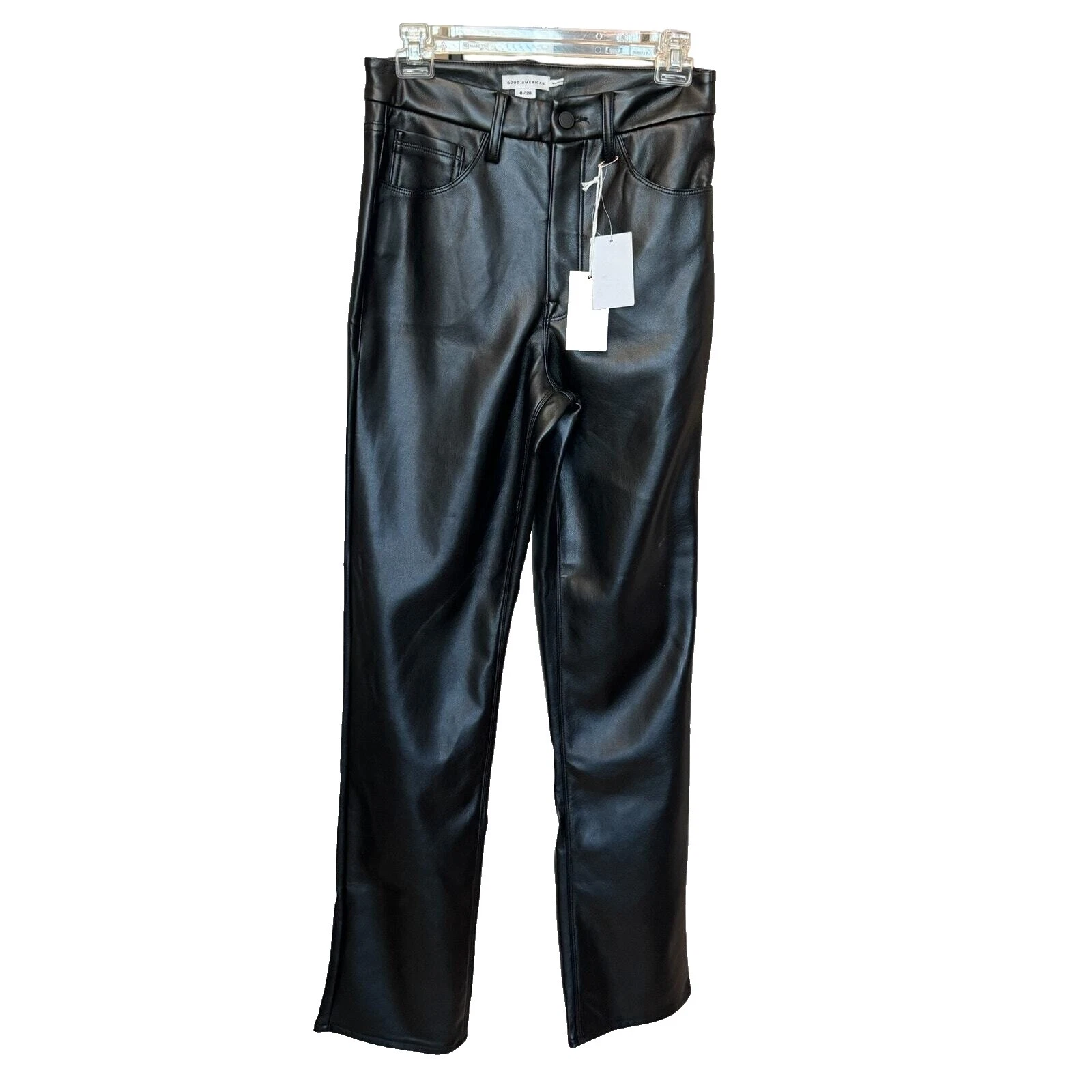 Faux Leather Black Pants for Women