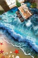 3D Starfish Surf Beach 567 Floor WallPaper Murals Wall Print Decal AJ WALLPAPER