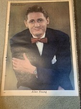 ALAN YOUNG ritratto a colori originale SUNDAY NEWS 8/1/48 OLD HOLLYWOOD 10,5X14,5