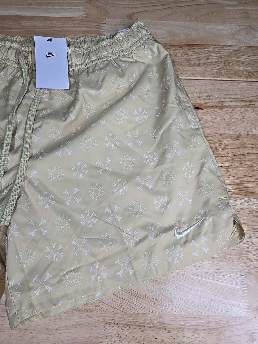Nike NSW Monogram Flow Woven Shorts Team Gold FN1461-783 Men's Sz