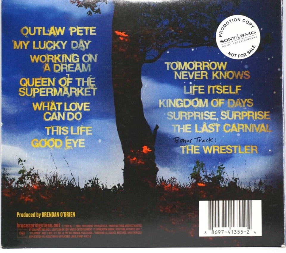 Bruce Springsteen : Working On A Dream  CD Album - DIGIPACK (Promo Copy) - Image 2 of 3