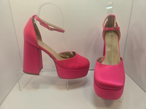 Silent D Grace Satin Fuchsia Mary Jane Platform Heels Women's 40 / US 9 M