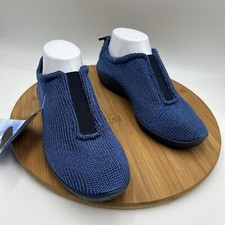 Arcopedico Womens Handmade Slip-On Knit Shoe Arch Support ES 3R Denim Navy blue
