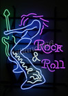Rock & Roll Guitar Shop Neon Sign Light Artwork Real Glass Room Decor 20"x24"